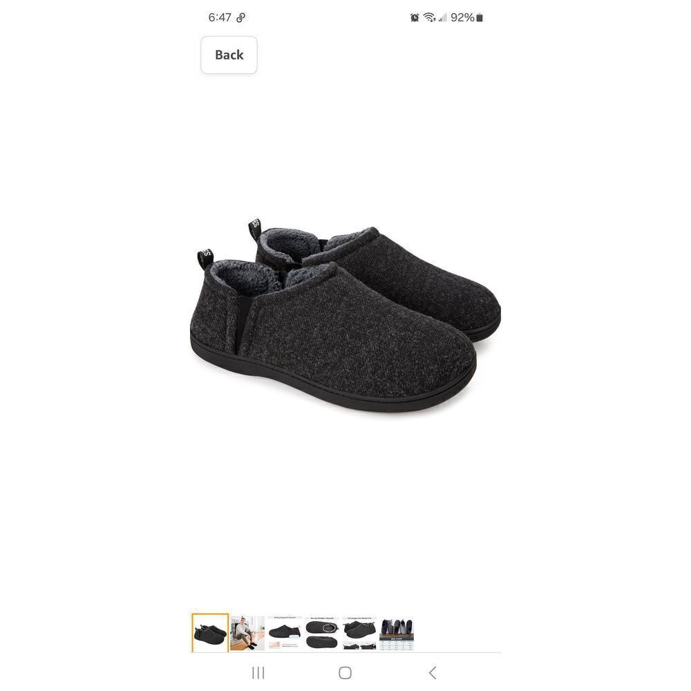Mens Size 13 14 Snug Leaves Memory Foam Warm Slippers Faux Sherpa Indoir Outdoor